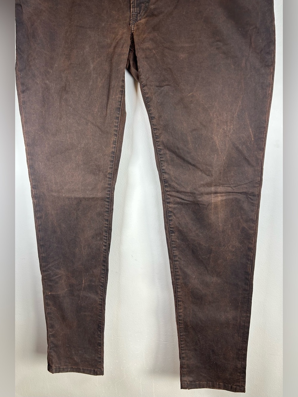 Dolce&Gabbana Men's Jeans Brown Pants Size 54/XL 14 Stretch Wax Coated EUC - Picture 2 of 12